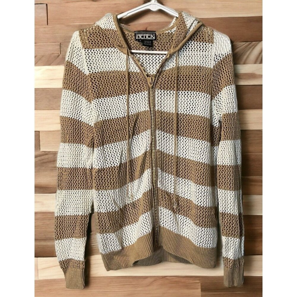 Berek Full Zip Sweater Gems Zipper Size Small Classic Hip Hop Retro Designer Art